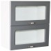 Corp superior vitrina 80 cu 2 usi orizontale Zebra MDF alb